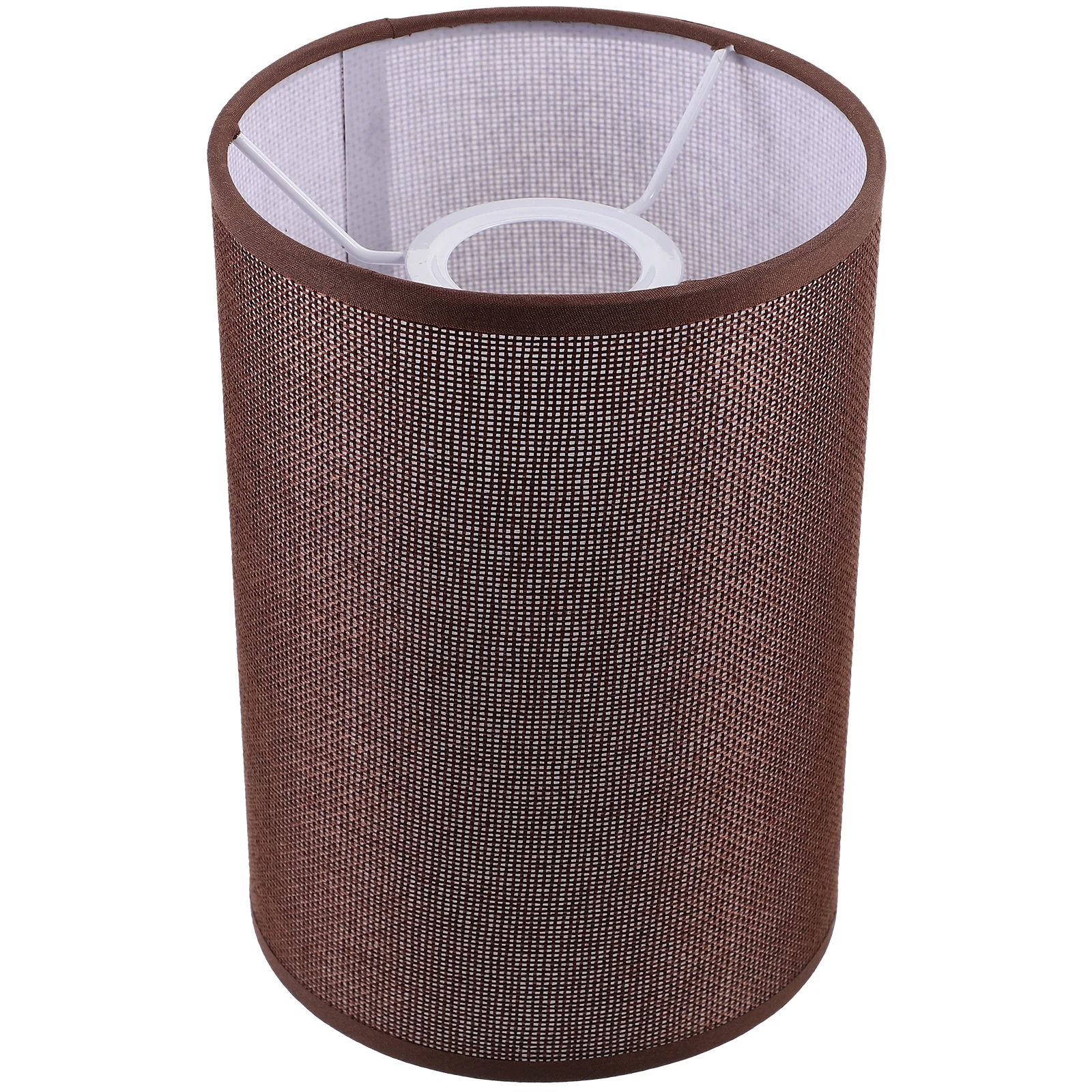 

Round Lamp Shade Medium White Linen Iron Decorative Cover for Bedroom Living Room Light Simple Sturdy Eye Protection Vertical