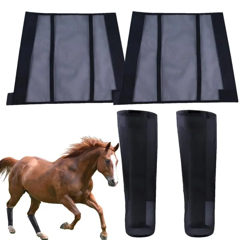 Lot de 4 bottes de cheval réutilisables, design respirant, leggings mouche, 4 pièces