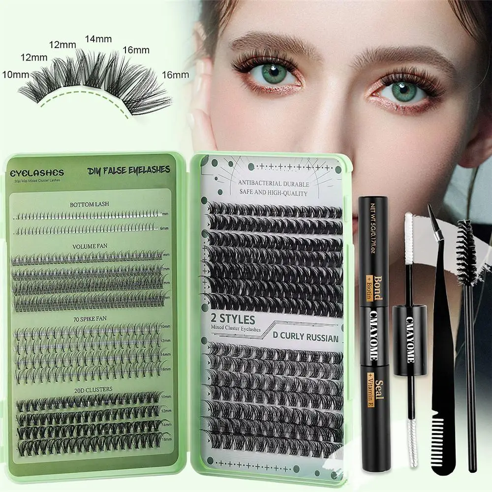 

551Pcs Lash Clusters Kit 5-16mm Mixed Self Application at Home Individual Lashes Kit Eyelash Clusters