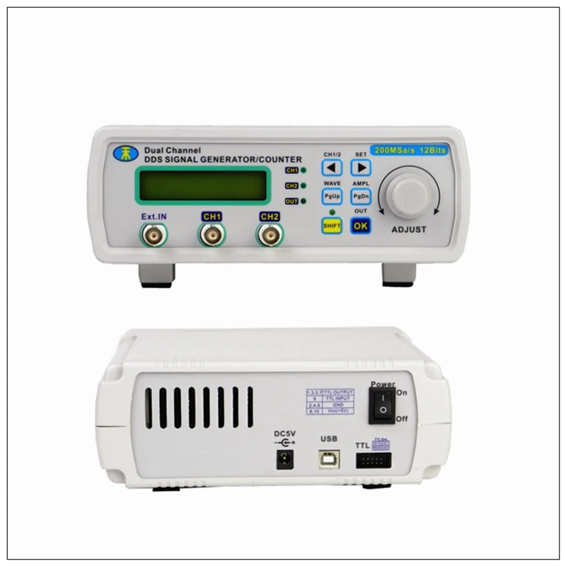 JUNTEK MHS5200A 20MHZ Dual Channels Signal Generator DDS Function Generator Frequency Meter Digital Control Arbitrary Waveform