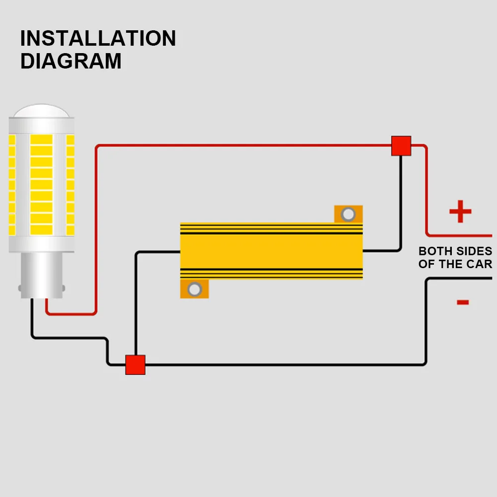 Imagem -02 - Automotive Led Tail Light Resistor Alumínio Power Resistor Steering Decoder Resistor para Carro Turn Signal Lamp 12v 6r 8r 10r 50w