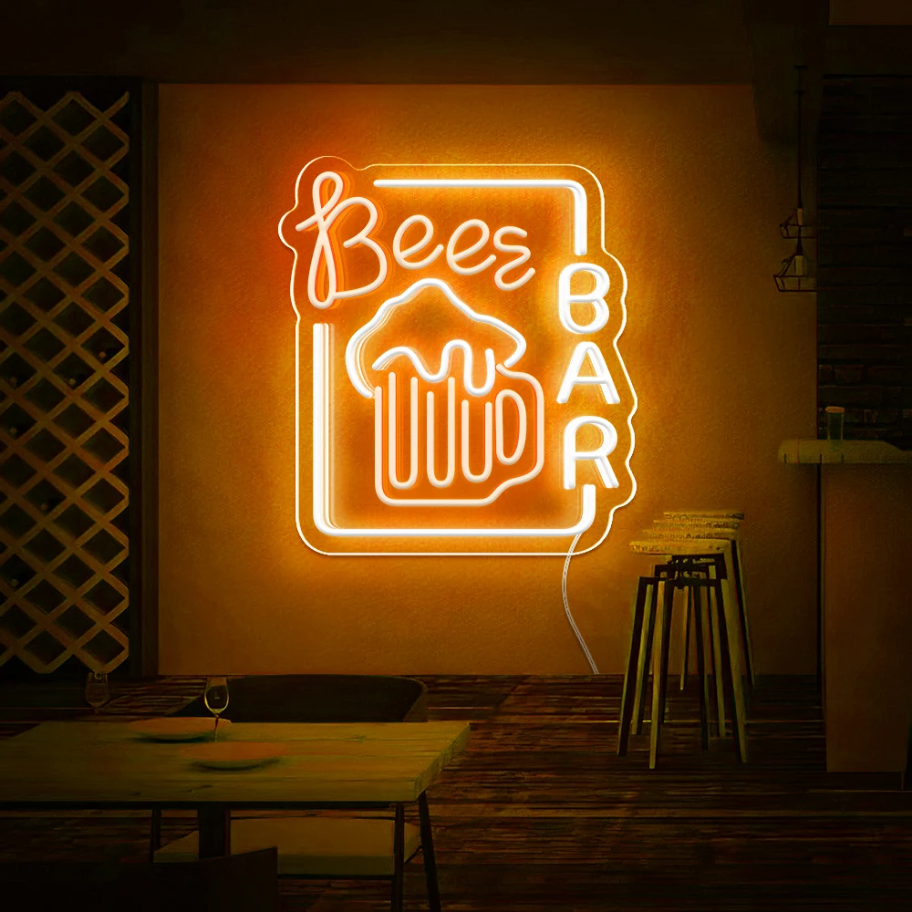 Birra LED Insegna illuminata al neon Decorazione da parete per birra Bar Negozio Pub Club Man Cave Bistro Club Decorazioni per feste Neon Luce notturna Neon acrilico