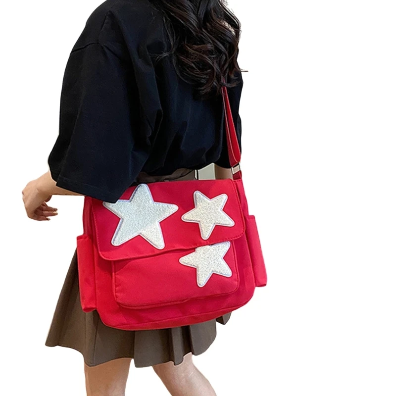 Bolso bandolera con estampado estrellas, bandolera estética para mujeres y niñas