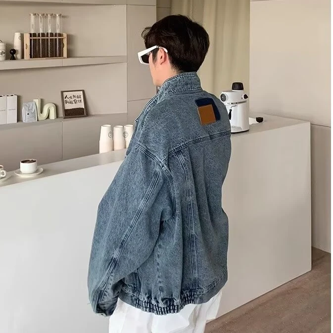 Denim Jackets for Men Washed Panelled Vintage Multi-pockets Coat Fashion Personality Handsome American Style Classic Teens Daily