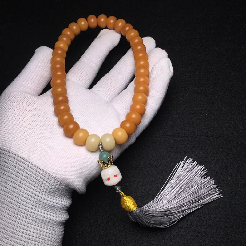 Weathered Root Apple 36 Pieces Handheld Bodhi Bracelet Buddha Beads 12mm