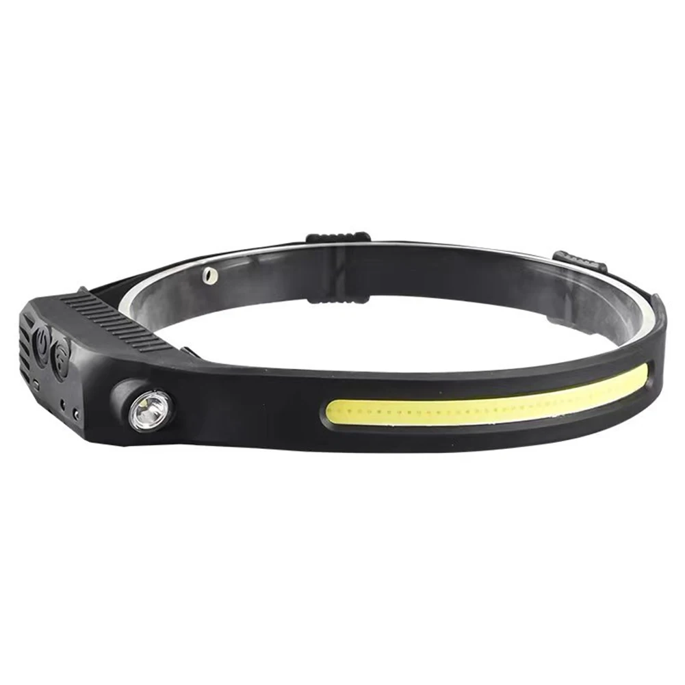 1pc COB LED Headlamp Headlight Torch Flashlight Work Light IPX4 Waterproof Outdoor HeadLamp 3 White Light Modes USB Rechargeable