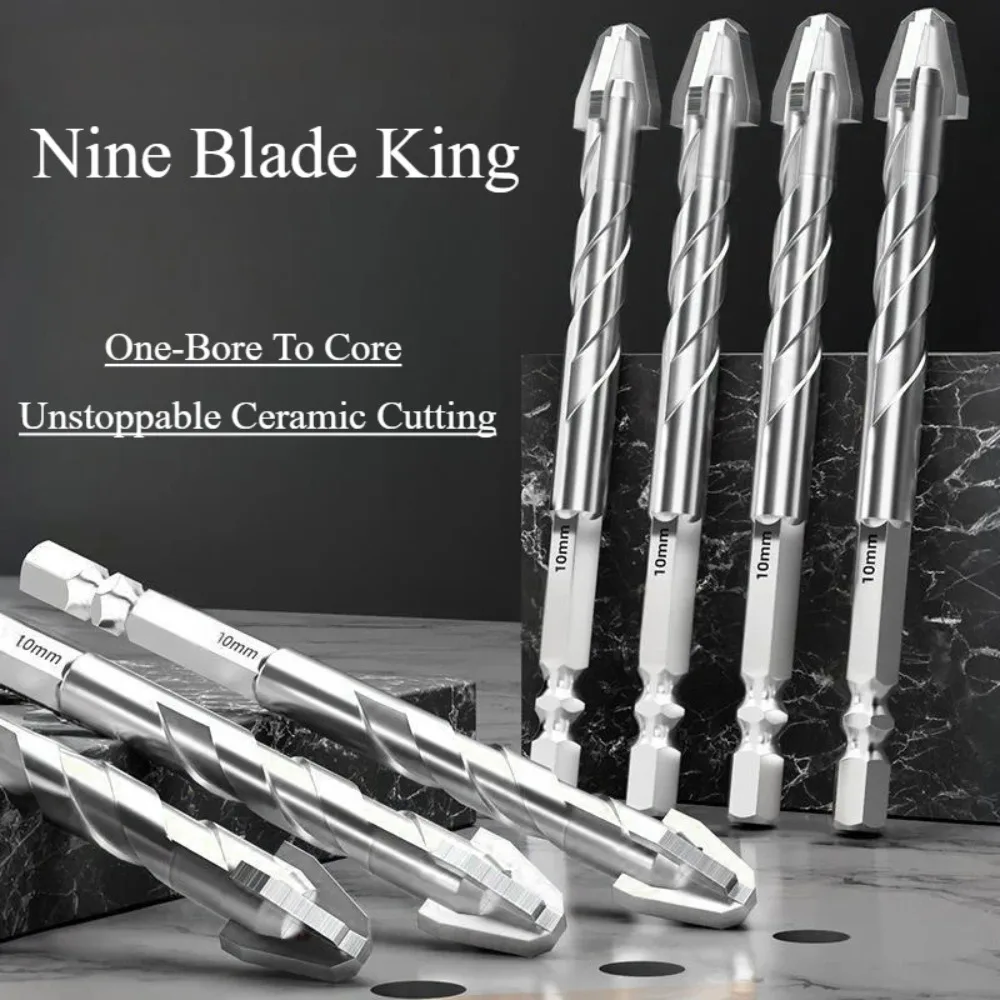 

T9 Сверло для керамической плитки с девятью лезвиями для сверления Эксцентриковая ручная дрель для высокого твердого бетона, стекло, цемент, мрамор