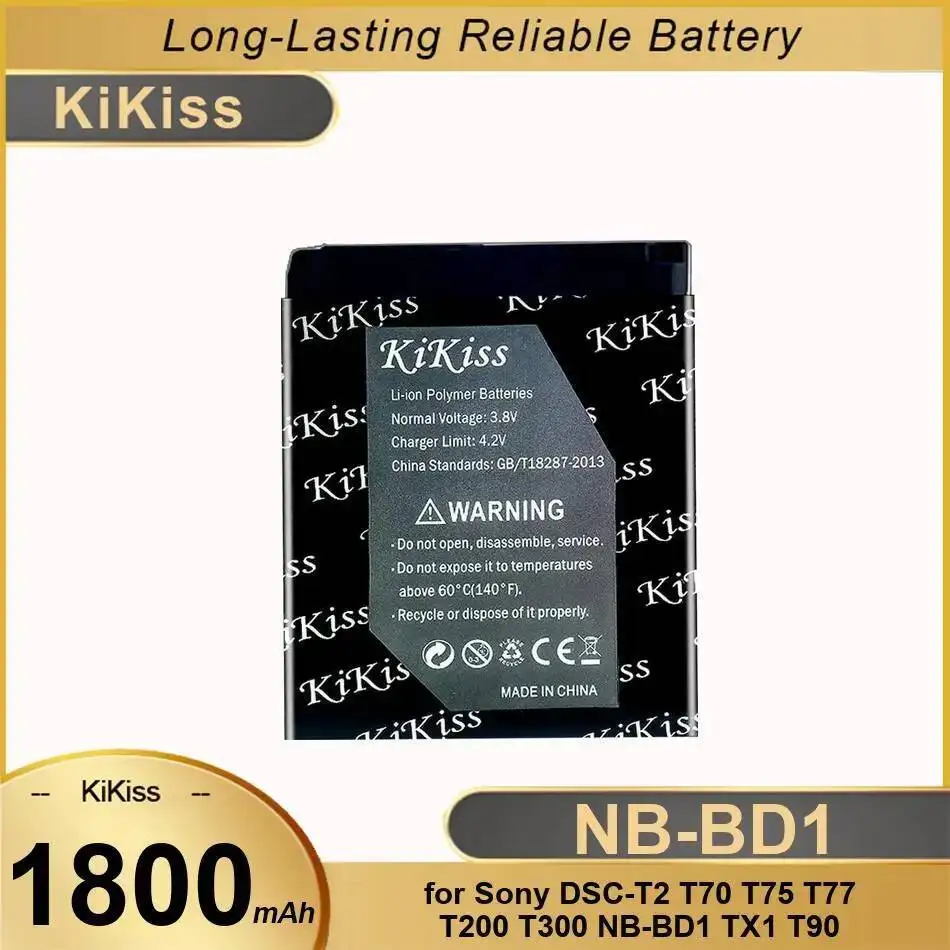 

1800Mah For Sony Dsc-T2 T70 T75 T77 T200 T300 NB-BD1 TX1 T90 Camera Battery Lightweight Reliable Power