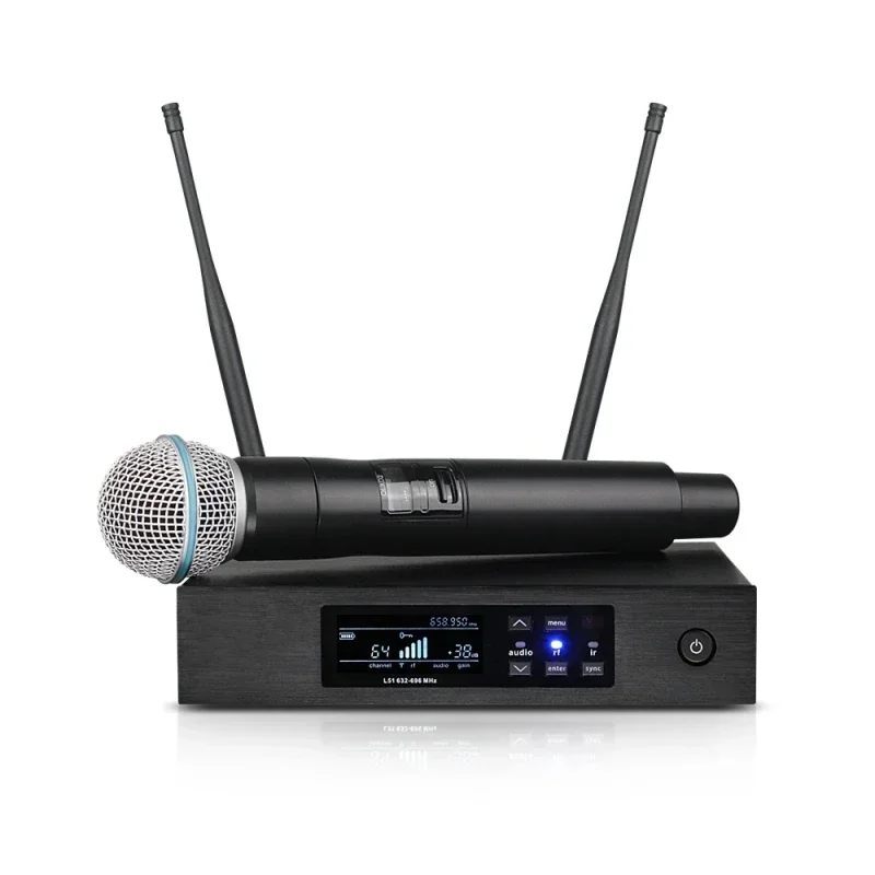 

QLXD4 High Quality UHF Professional Dual True Diversity Wireless Microphone System Stage Performances Handheld Microphones
