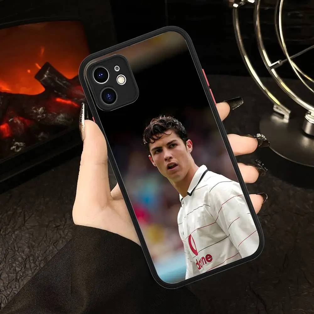 كرة القدم ستار R-رونالدو Cr7 جراب هاتف آيفون 16 15 14 13 12 11 برو ماكس XS ماكس X زائد ماتي غطاء مقاوم للصدمات