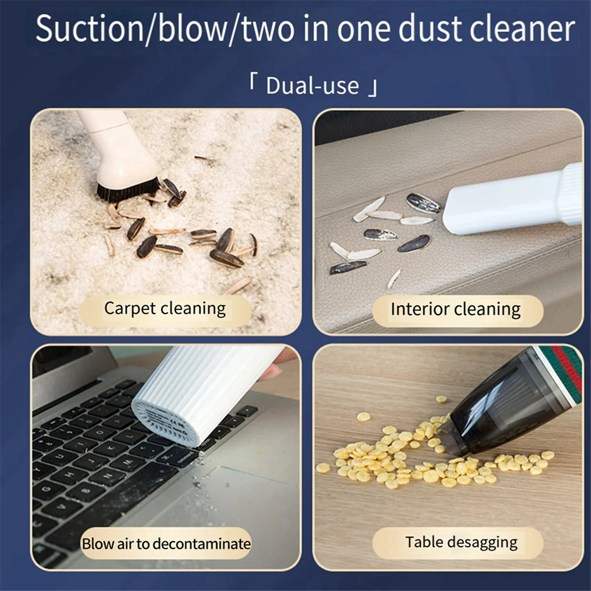 Ручной пылесос беспроводной перезаряжаемый мини-пылесос для домашней и автомобильной уборки (черный)