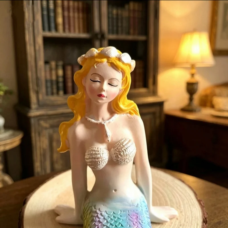 Little Mermaid Home Decor Garden Terrace Courtyard Decorative Pool Fish Tank Desktop Decoration Outdoor Landscape Ornament