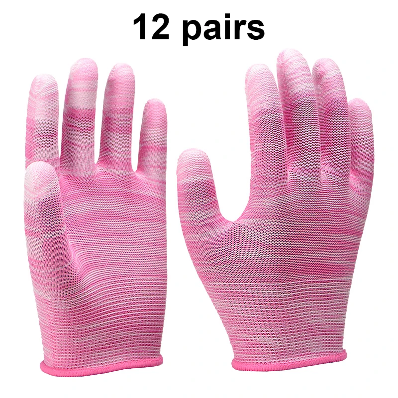 

Women's PU Coated Work Gloves, Anti-Static, Thin Cut Resistant, Reinforced Nylon Wear-resistant Breathably Conforms Safe Gloves