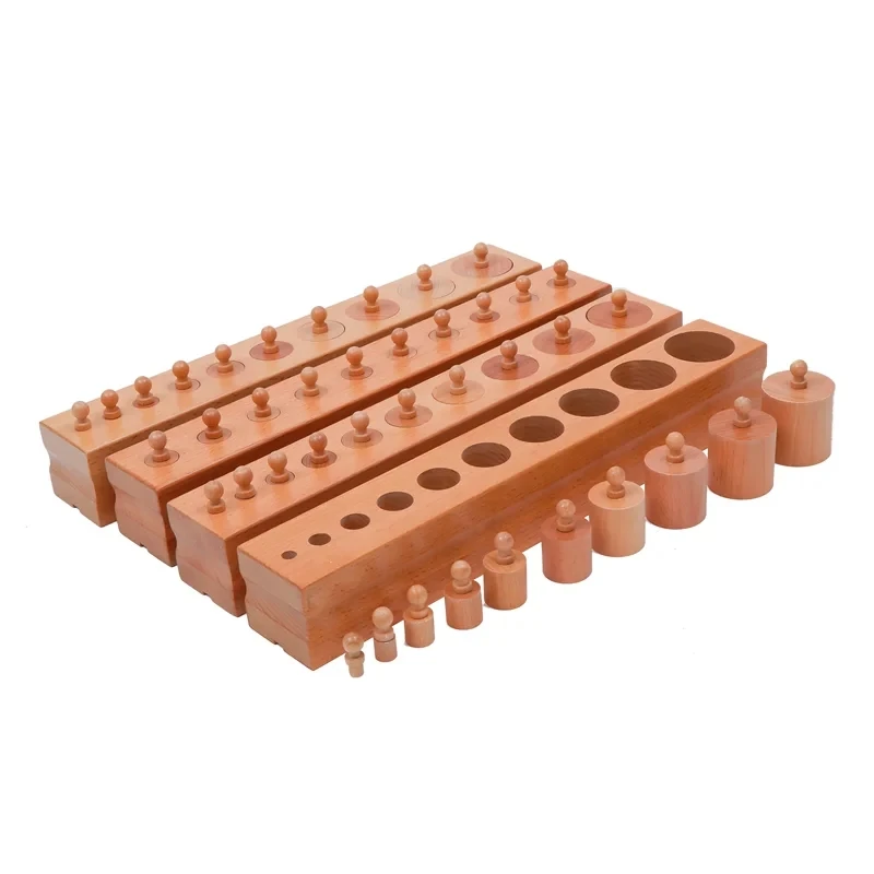 Cylinder Block Set Montessori Sensory Materials for Kids Visual Sense Experience Early Educational Equipment Learning Activities