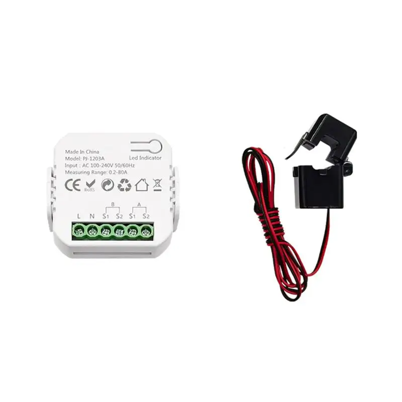 AEE6-Tuya Zigbee Smart Energy Switch Power Voltage Current Meter APP Real-Time Power Statistics Consumption Querying