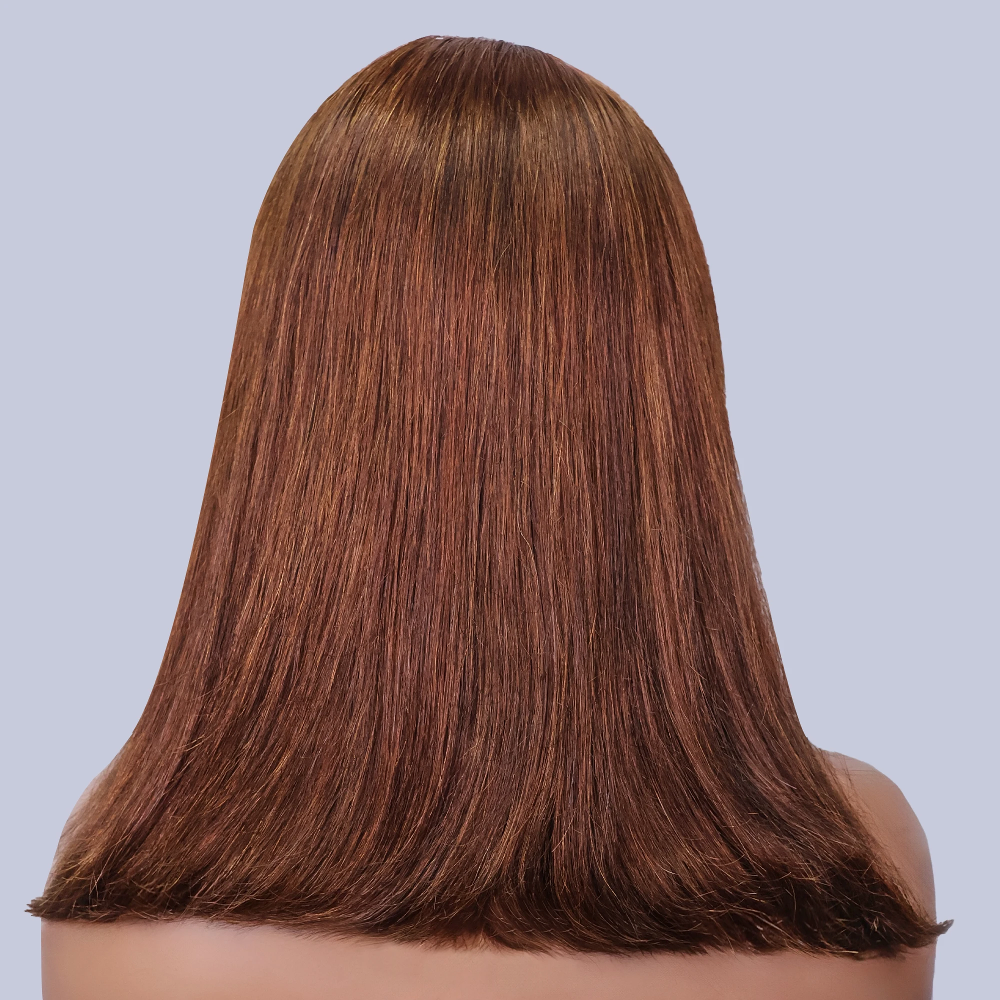 Kurze 13x4 Lace-Front-Perücke, Bob, Echthaar, schokoladenbraun, gerade, 200 % Dichte, HD-transparente 4x4-Lace-Verschluss-Perücken # 4er Bob-Haare – Detail 10