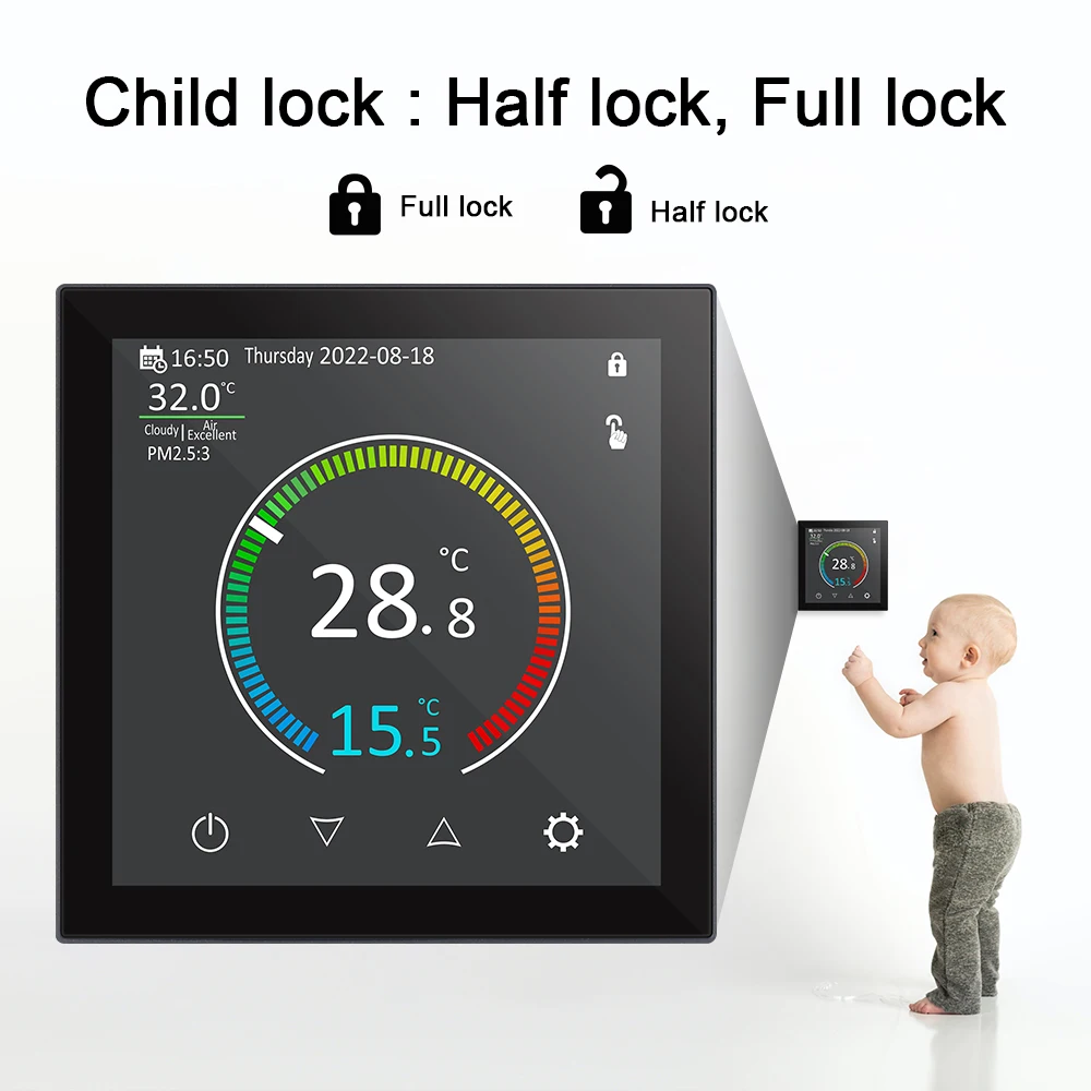 Imagem -03 - Tuya Smart Wifi Termostato Piso de Aquecimento Elétrico Controle Remoto de Temperatura Termorregulador para Alexa Vida Inteligente 220v 16a