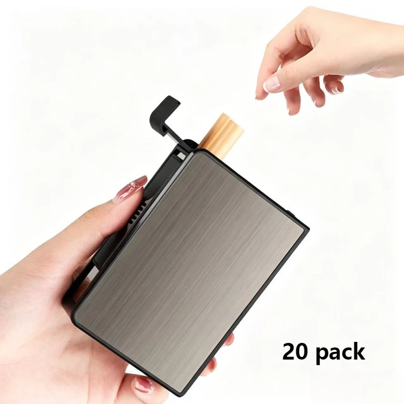 

Portable Cigarette Case Metal Smoking Cigarette Box 20pcs Capacity Tobacco Holder Cigarettes Pack Cover Storage Box Men Gift