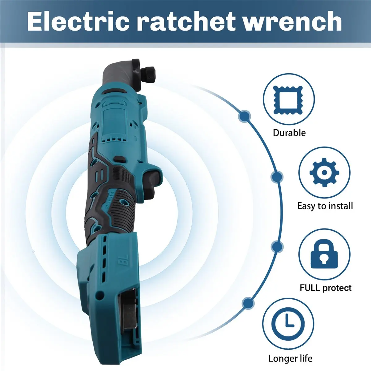 【LBER】 Cordless Impact Wrench Brushless 90 Degree Right Angle Small Electric Ratchet Wrench 1/4 Collet for 18V Battery