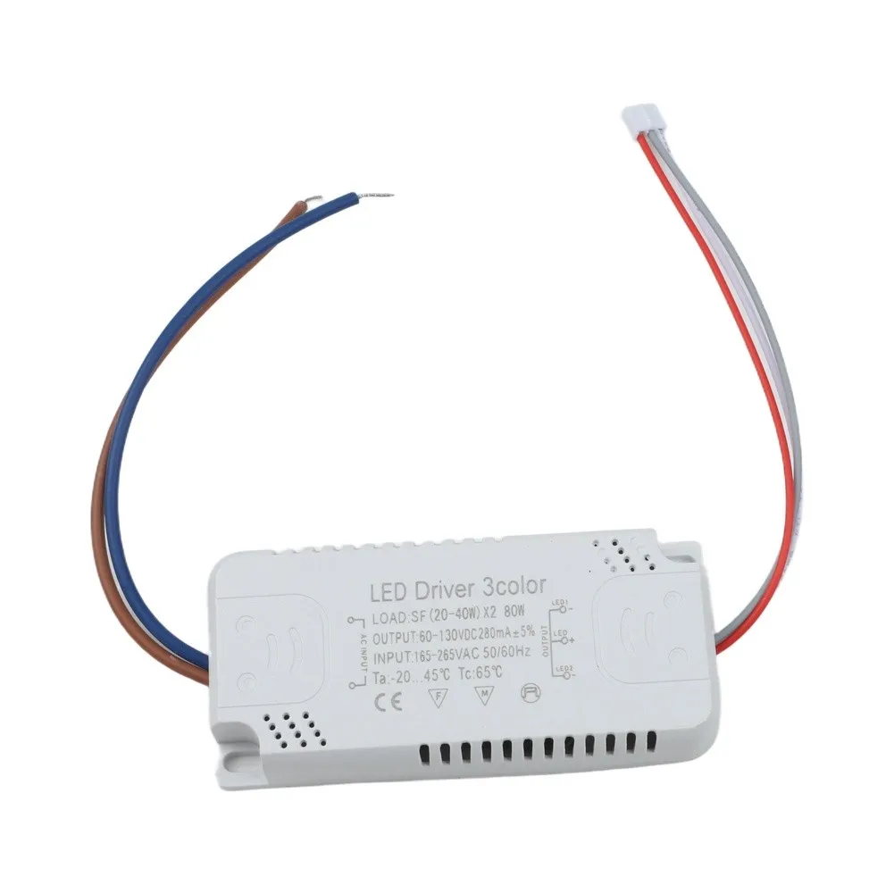LED Power Supply Driver Compatible with 3-Color Downlight and For Transformer AC165-265V Input Range 24W to 60W Output Capacity