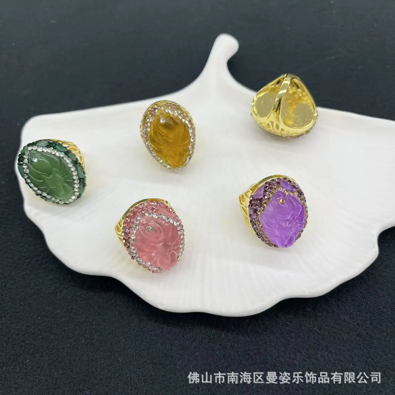 DIY accessories New product, nine-tailed fox ring, high-quality glazed living ring, ethnic style, Internet celebrity live broadc