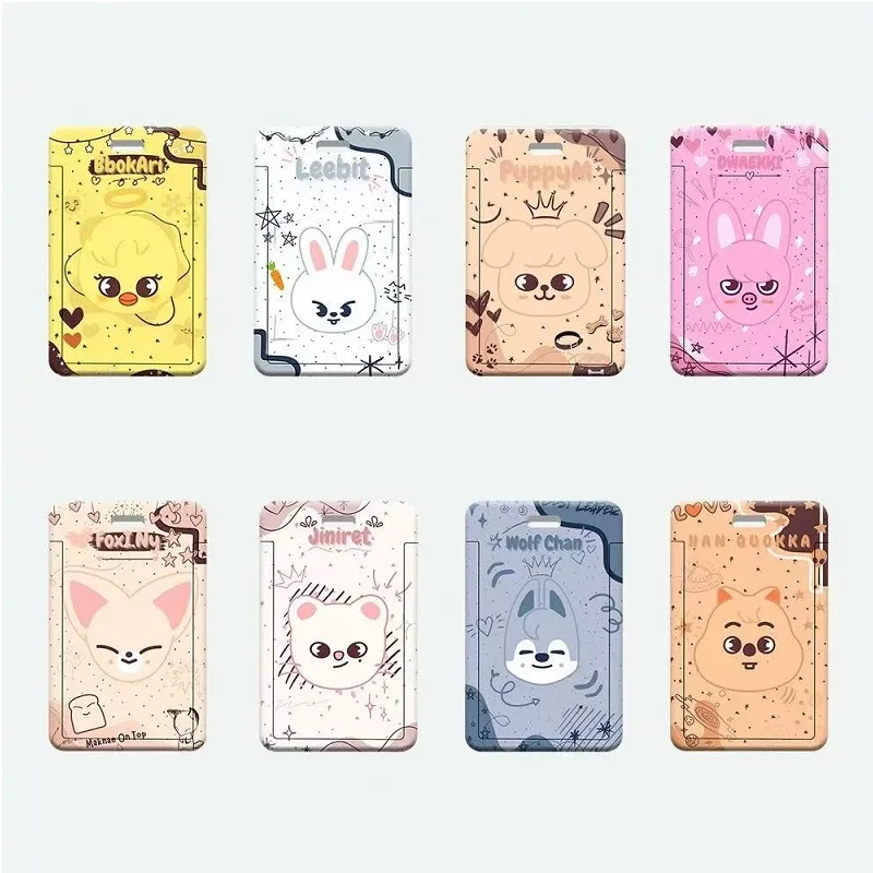 

SKZOO Stray Kids Cartoon Wolf Rabbit Dog Animal Bus Sign Student ID Card Chest SKZ Hyunjin Bangchan Gift Set