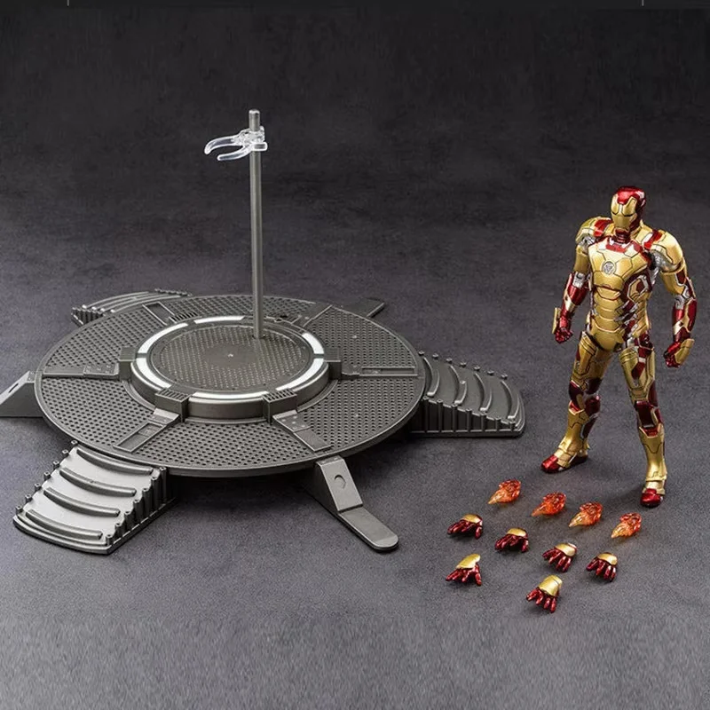 Genuine Zd Toys Iron Man Mark Mk42 Action Figure Collectible Model Movable Joints Light Up Base Desktop Decoration Toy Gifts view 6