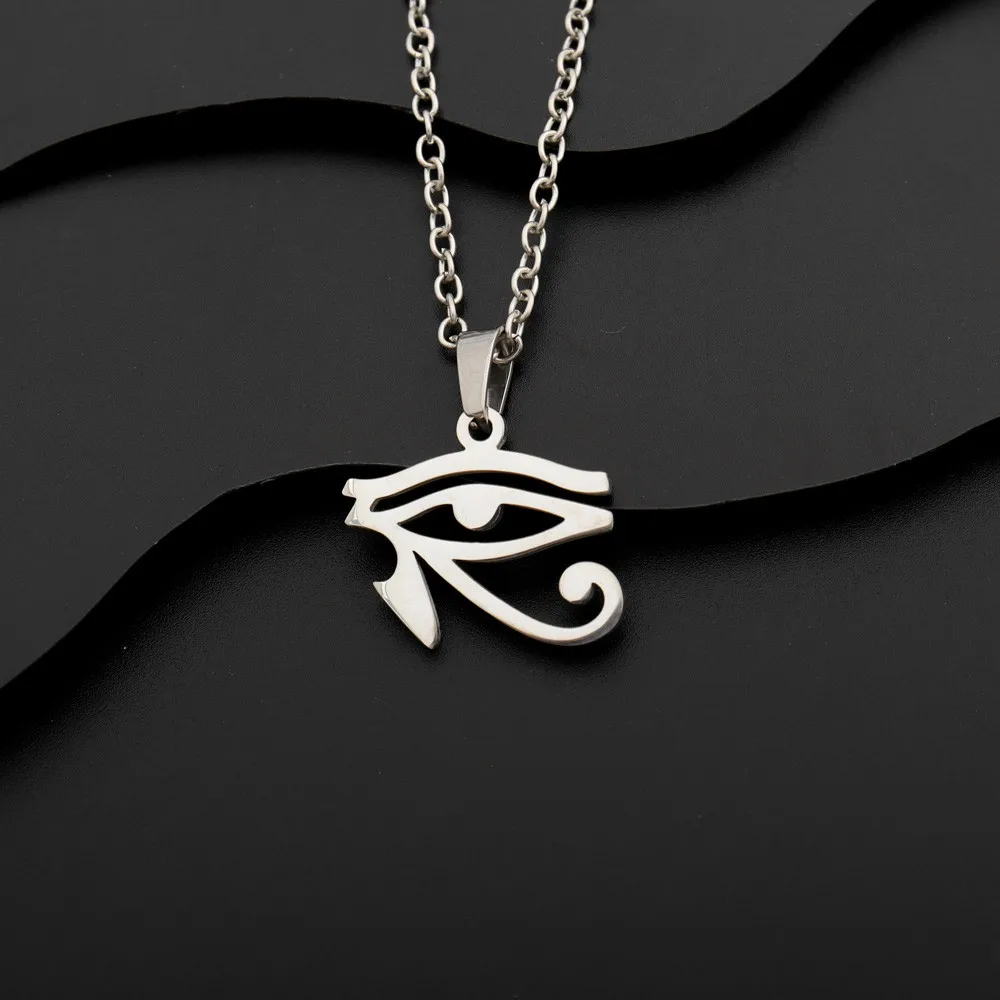 Eye of Horus Hollow Out Men Pendants Necklace Hip Hop Rock Personality Men Metal Necklace Neck Chain Jewelry Fashion Accessories