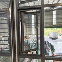 DN Aluminum Window Modern House Room Balcony Hung Windows New Design Powder Coating Double Glazed Glass Outward Casement Window