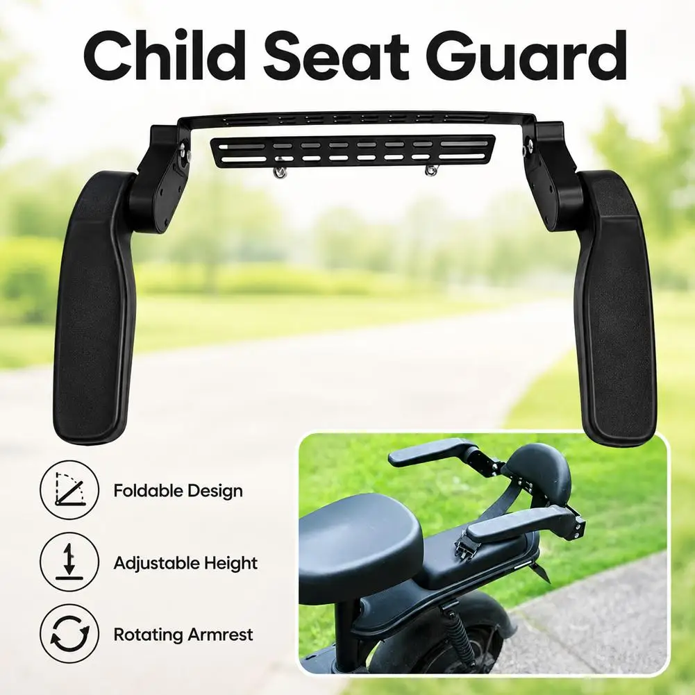 Foldable Electric Car Rear Seat Safety Guardrail for Children Baby Anti-Fall Lifting Rotating Armrest New