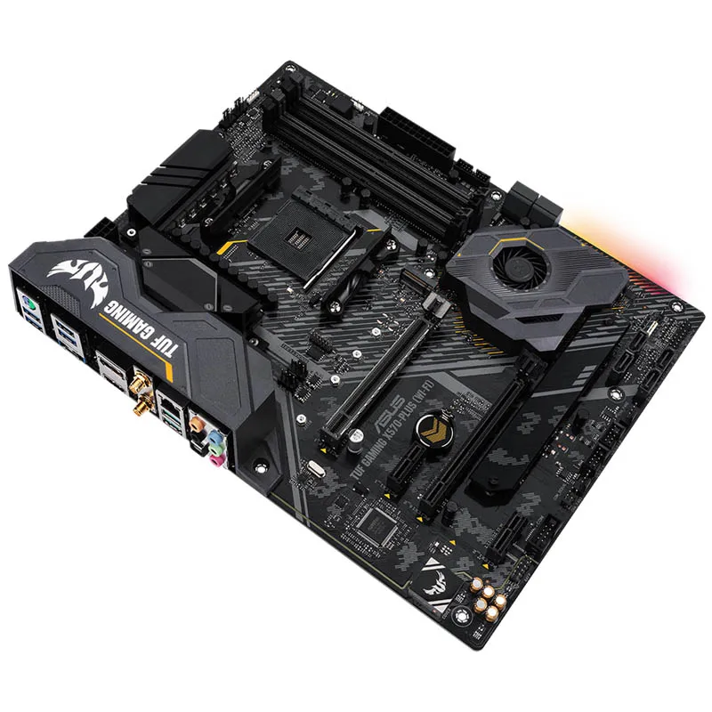 Usado asus am4 tuf gaming X570-Plus (wi-fi) am4 para zen 3 ryzen 5000 & 3rd gen ryzen atx placa-mãe com pcie 4.0, duplo m.2