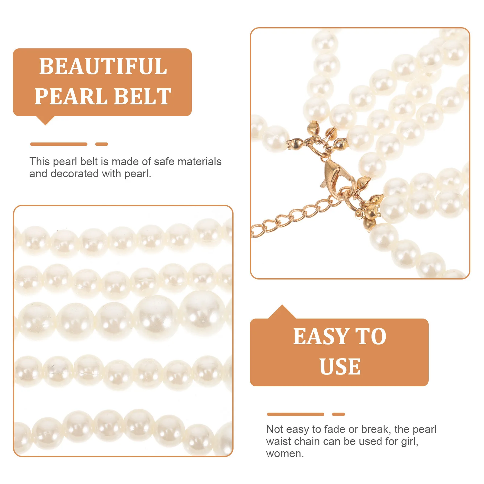 

Pearl Waist Chain Elegant Dress Pearl Belt Multi Layer Waist Chain Jewelry for Women Party Wedding Beach Dress Accessories
