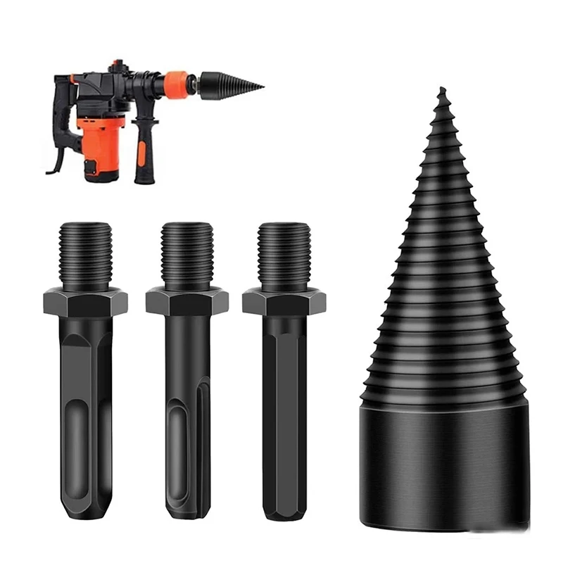 

32/42MM Drill Bit High Carbon Steel Punch Spiral Drill Round Square Hex Shank Wood Split Cone Splitter Woodworking Tool