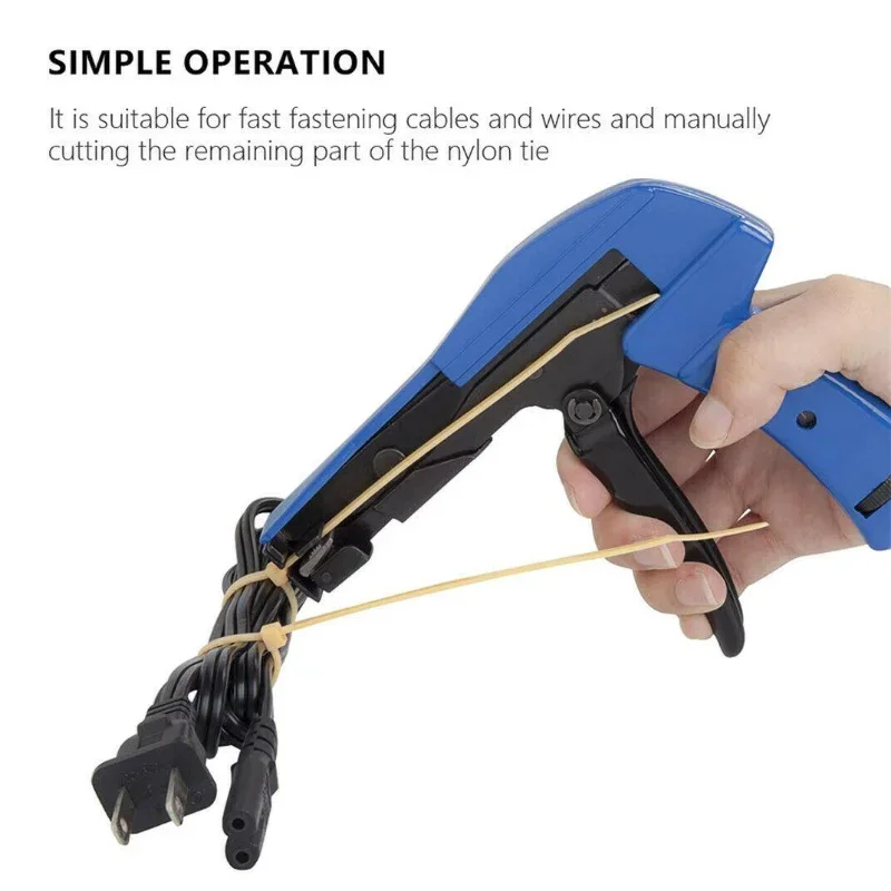 Imagem -04 - Ferramenta de Corte de Fixação para Nylon Cabo Tie Zip Tie Alicates Tensão Automática Cut Off Gun Hs600a Largura 2.44.8 mm