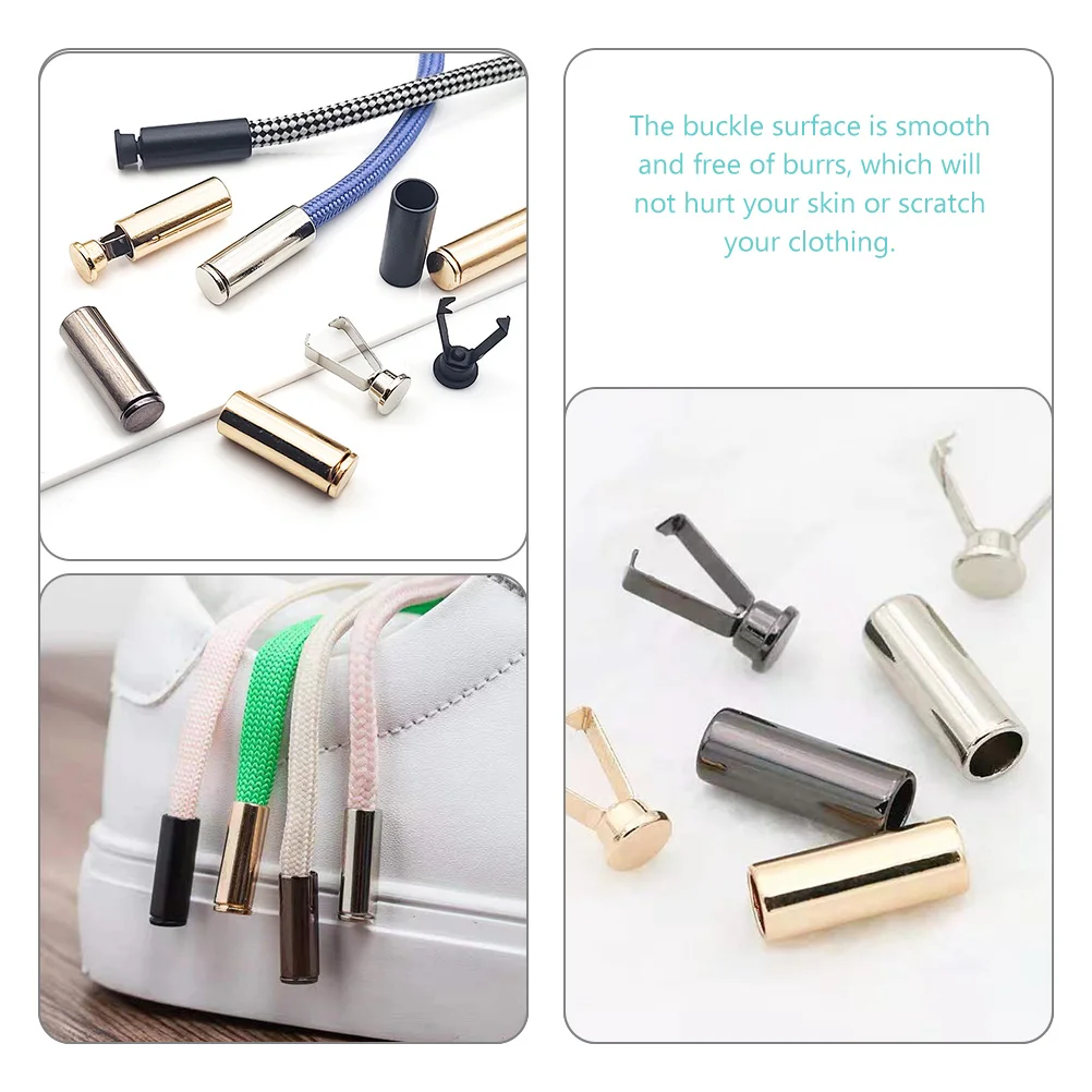 

40pcs Colored Locks Rope Cord Ends Creative Cord Stoppers Diy Fastener Stopper Replacement Spring Loaded Buckle Smooth