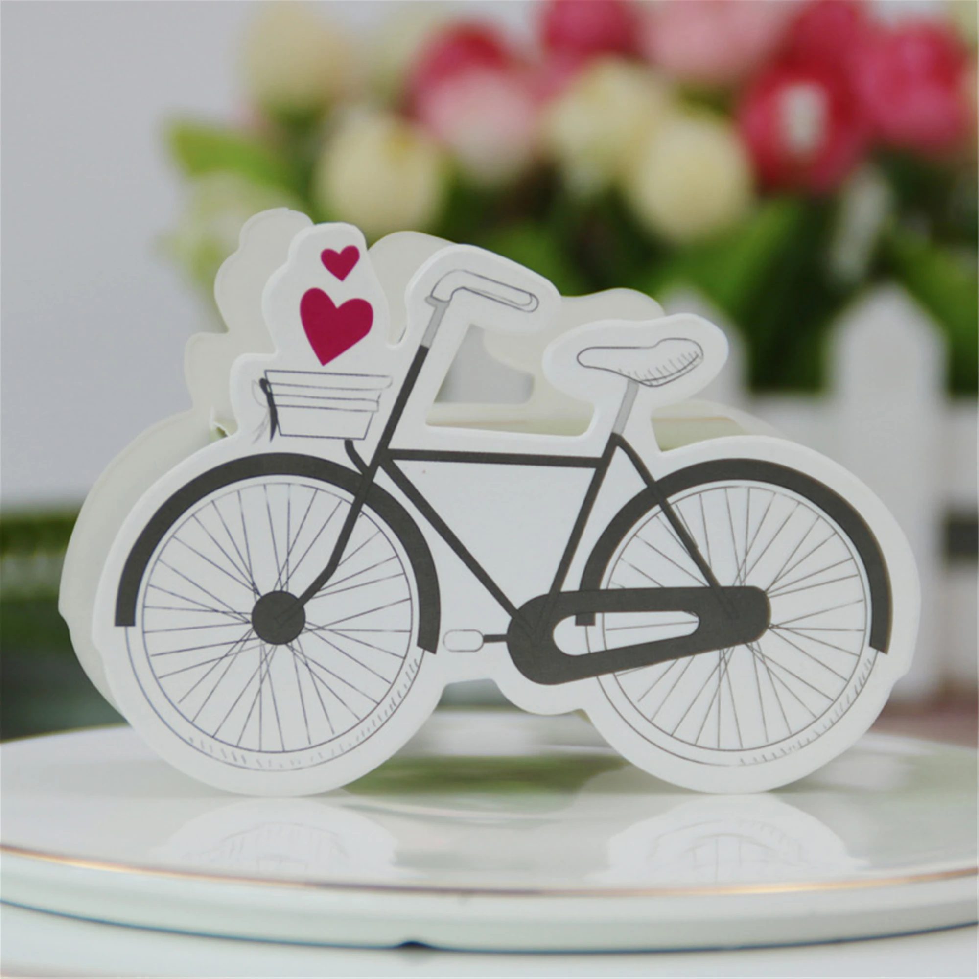 bicycle Wedding favor boxes with red heart-Bridal shower candy boxes-treat boxes-party favor box for engagement bridal shower