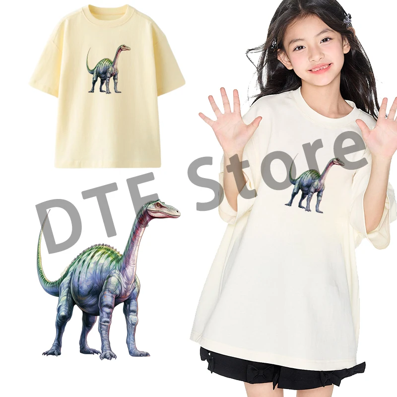 Retro Jurassic Dinosaur World Heat Transfer On Clothes iron on heat transfer transfers ready to press Childrens clothing Patch