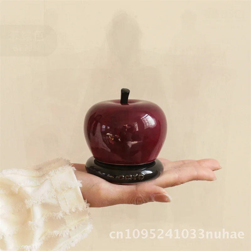 

Red Apple Toothpick Jar Ceramic Modern Minimalist Home Decor Jewelry Dental Floss Storage Ornament for Peace And Joy