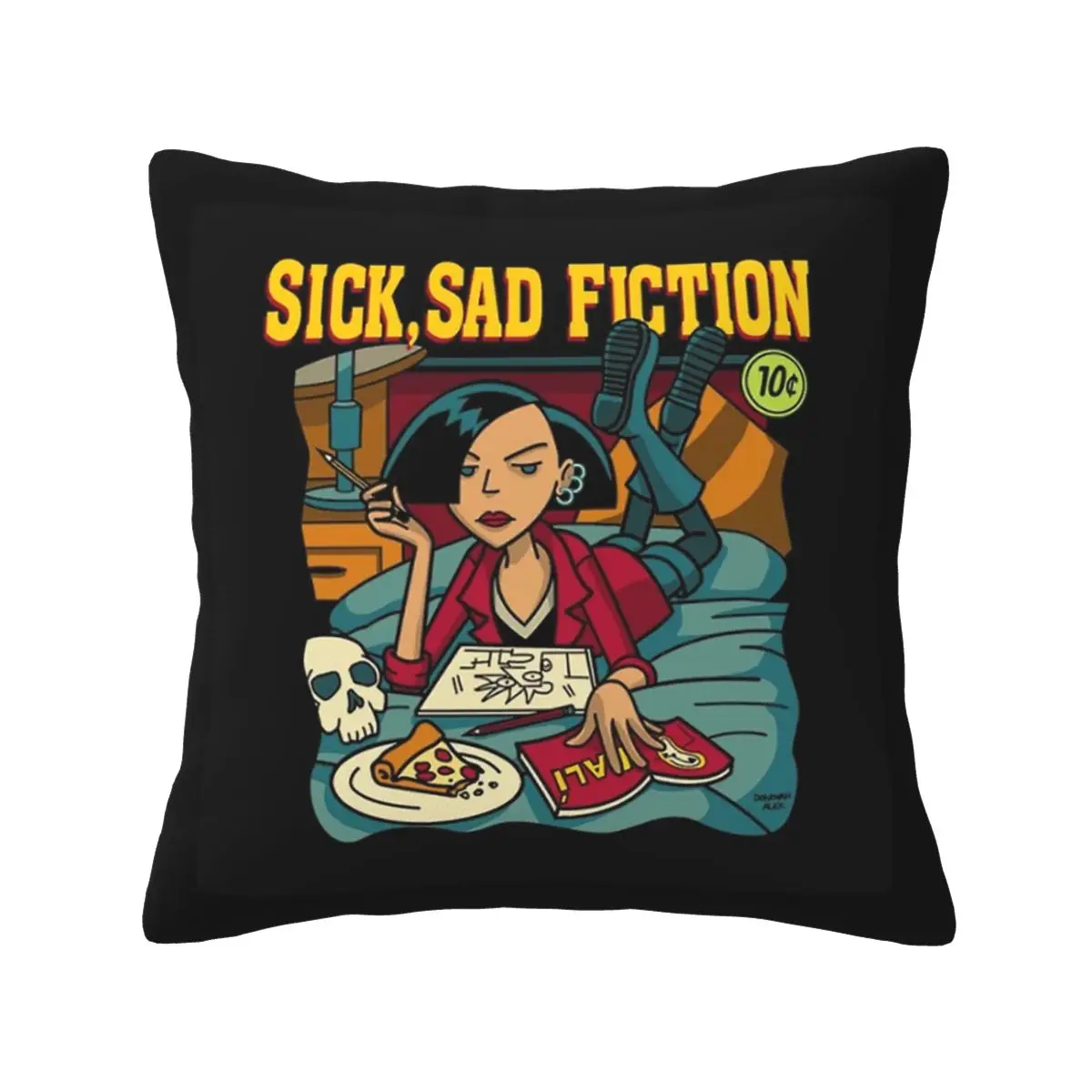 

Sick Sad Fiction The Sick Sad World Polyester Cushion Cover Decoration Pillow Case Cover for Home Double-sided Printed