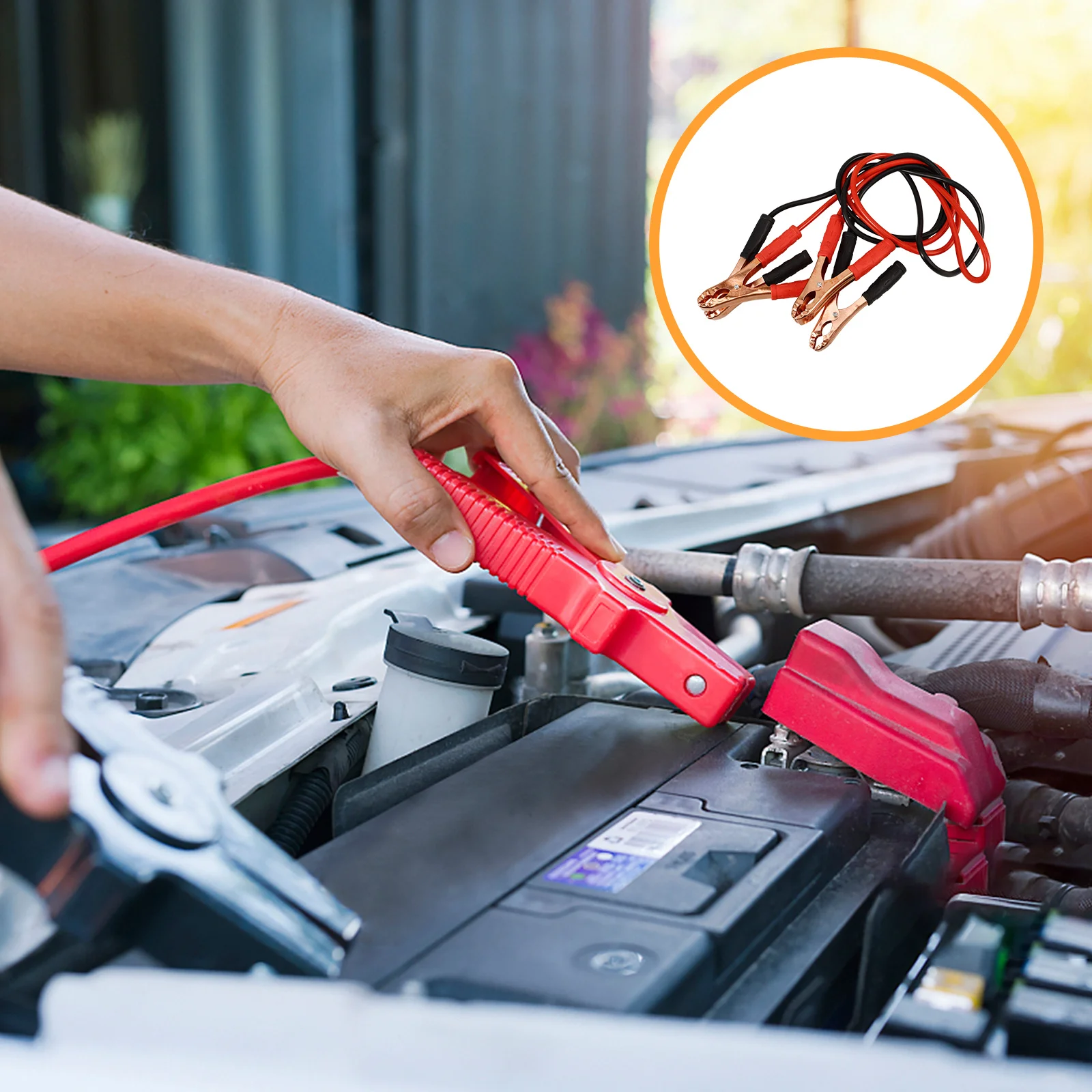 

2 шт. соединительные кабели с зажимами, медные изолированные автомобильные стартовые зажимы, портативный аварийный стартовый кабель для автомобиля