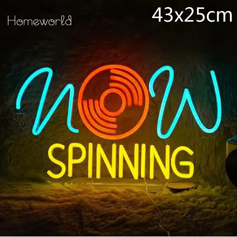 

Record Neon Sign Spinning Music LED Neon Light Sign for Bar Music Room Recording Studio Bedroom Home Decoration Christmas Gift