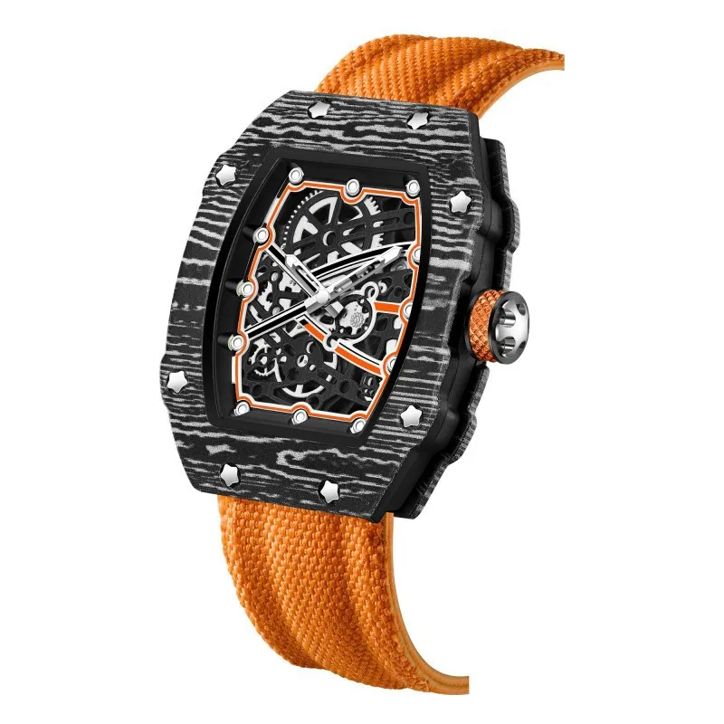 Men's Tonneau Quartz Watch, Ultra Slim Design