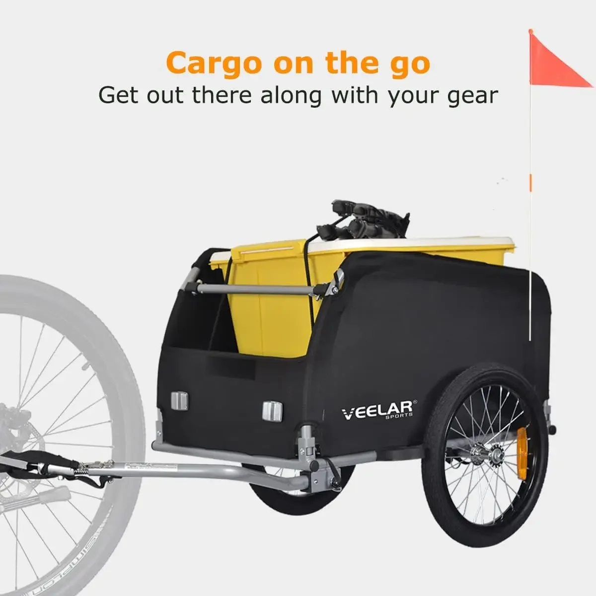 Cargo Bike Trailer, Bicycle Utility Luggage Cart Carrier, Multiple Colors