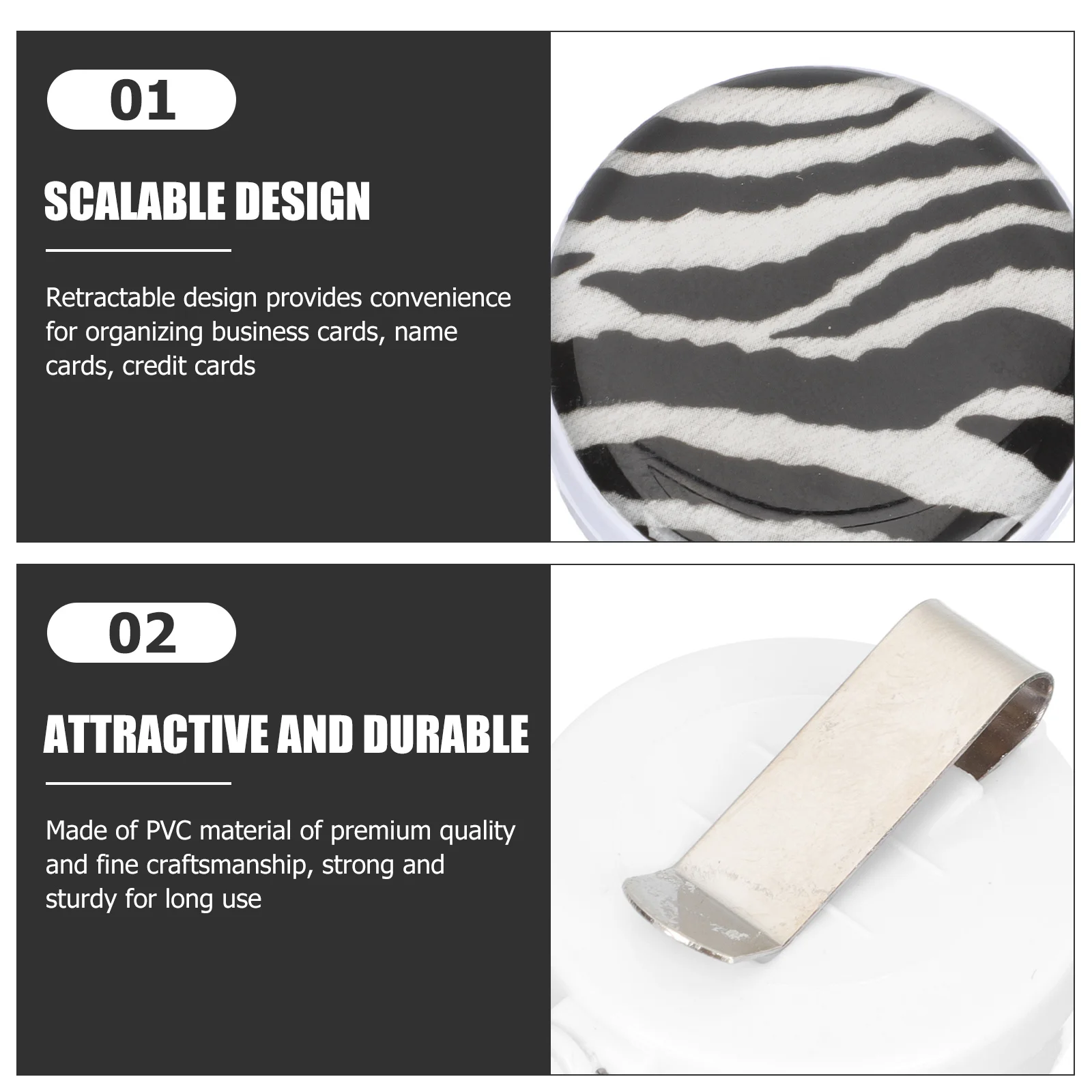 

3Pcs Retractable Badge Reel Clips Portable Cards Holder Clips Lightweight for Nurses Security Government Outdoor Use