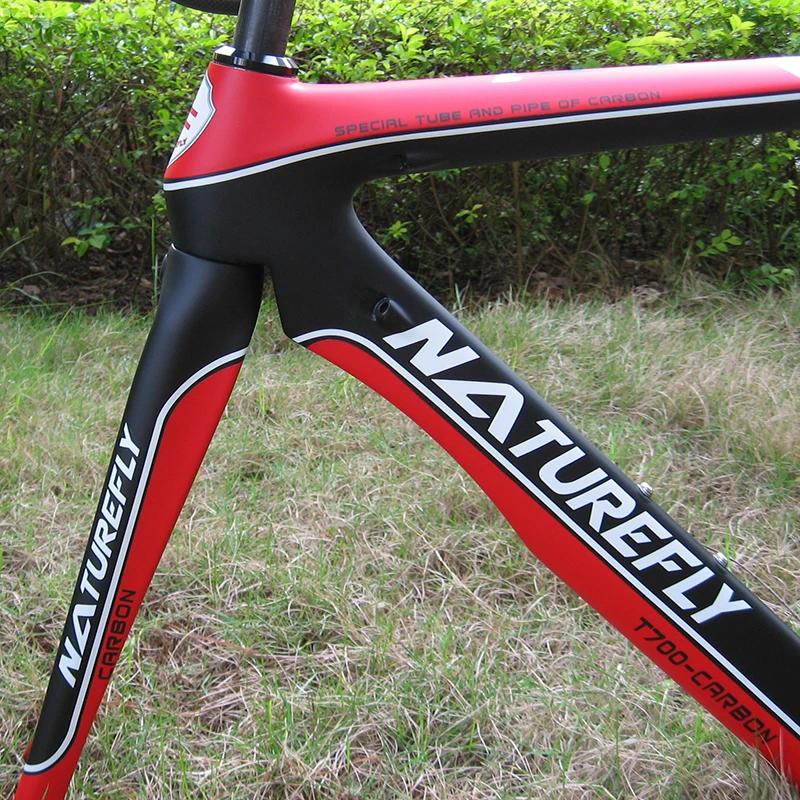 Naturefly Red Black Carbon Road Bike Frame Triathlon Bicycle Frame Time Trial Frameset Full Speed