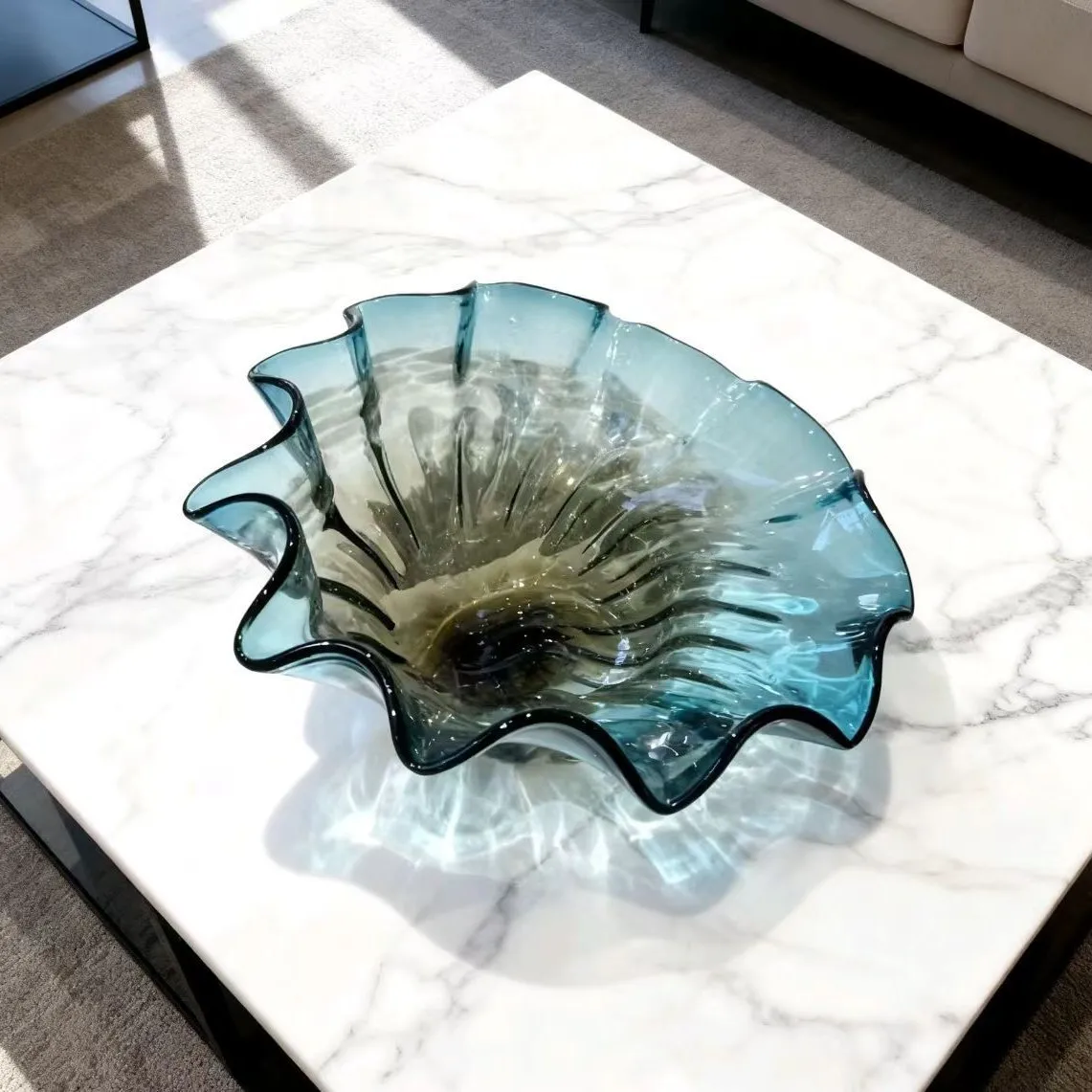 Modern simple large gradual change color fruit plate home living room coffee table ornament model room dining table storage tray