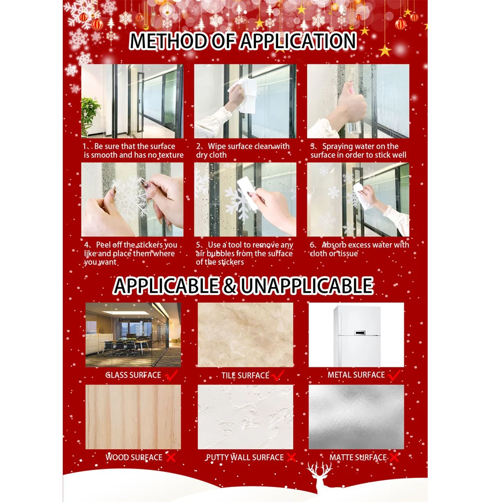 Stiker PVC Natal yang Dapat Di - Snowflake Window Decal ulasan dan harga