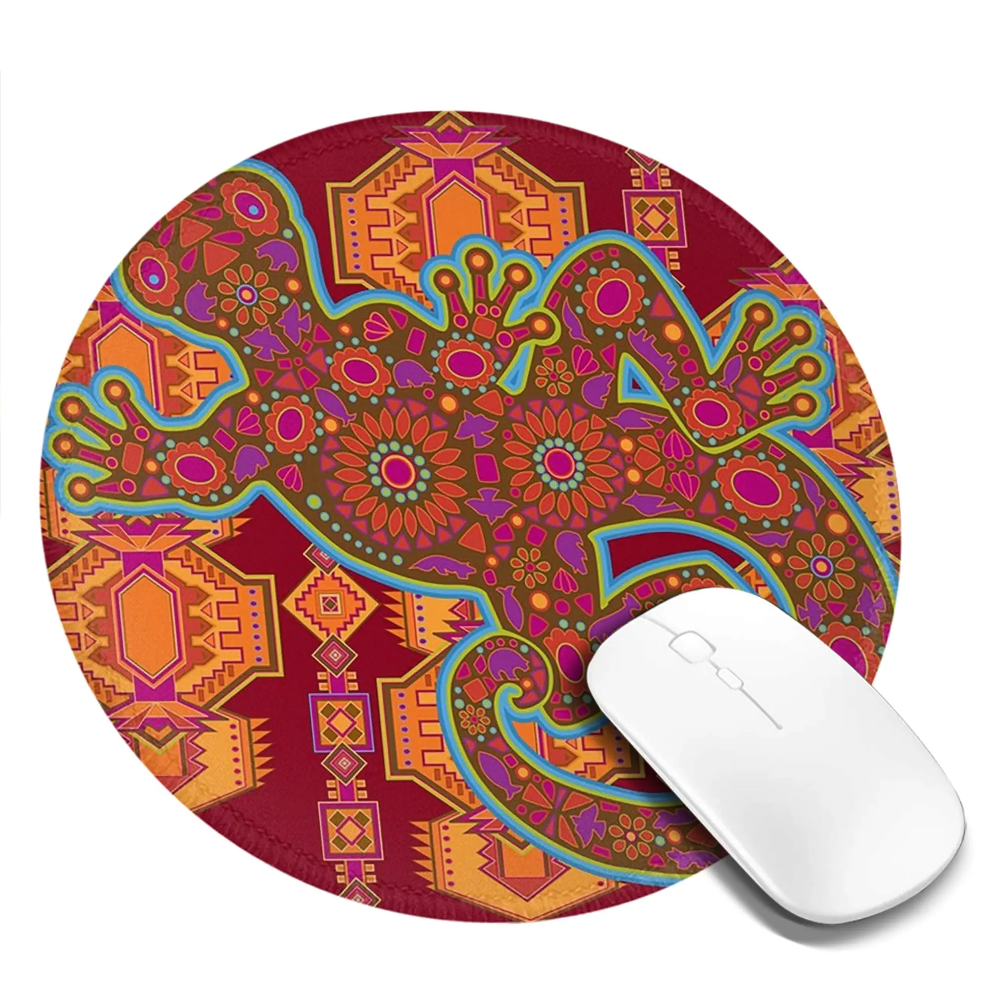 Ethnic Tribal Lizard Salamander  Mouse Pad Computer Keyboard Mouse Mat Gamer PC Laptop Desk Mat Office Accessories Table Mats