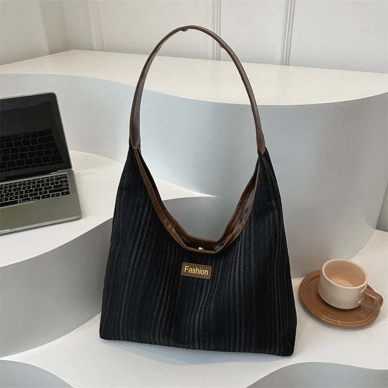 Commuter Luxury Brand Shoulder Bag Women Fashion Rhombic Canvas Shoulder Bag Large Capacity Class Underarm Tote Shoulder Bag