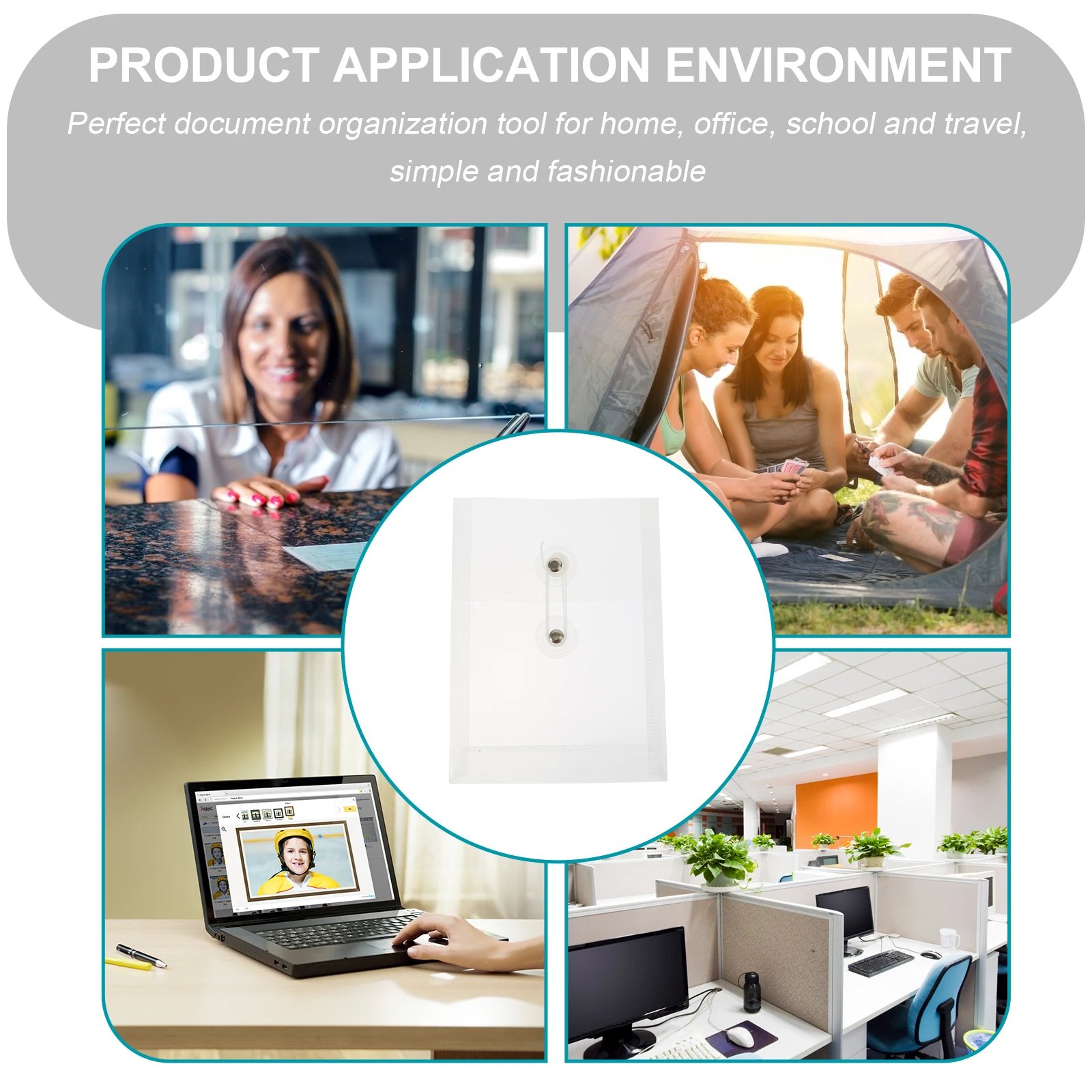 10 قطعة مجلدات المستندات المحمولة أكياس ملفات صغيرة مقاومة للماء مادة PP لمكتب المدرسة منظمة المنزل القرطاسية #4